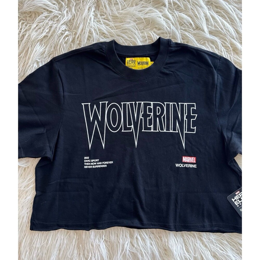 Darc Sport x Marvel Wolverine Rage Cropped T-Shirt Black Size Large - Picture 4 of 12
